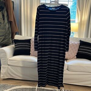 GAP Factory Navy and White Striped Dress